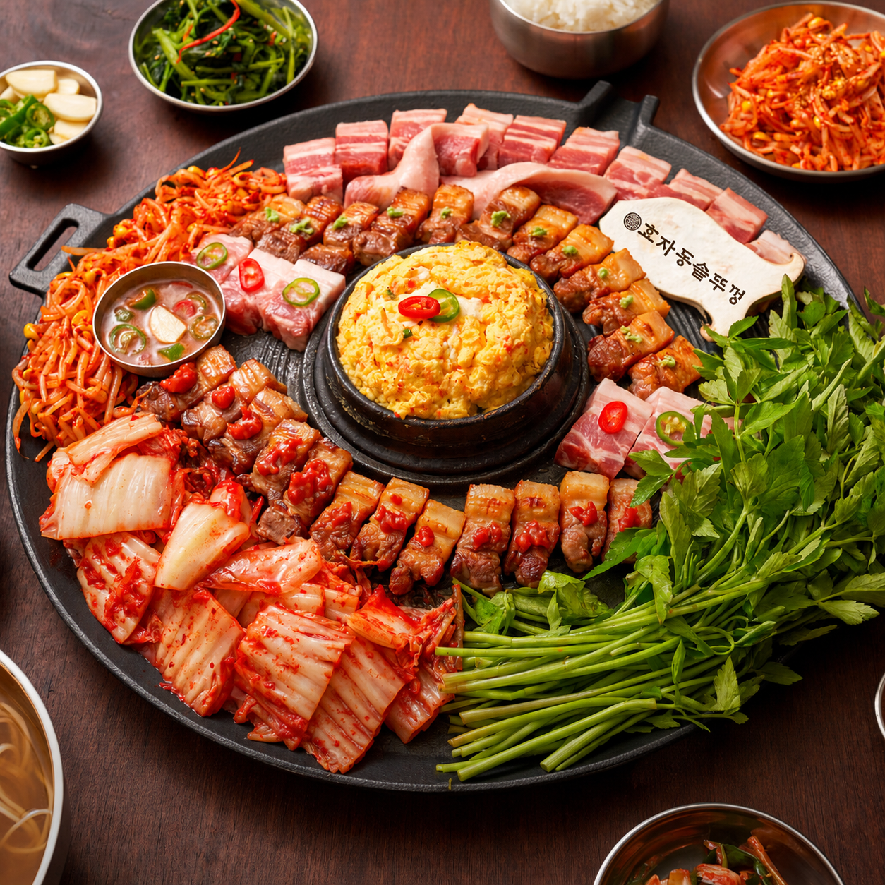 효자동솥뚜껑 듀록흑돼지 삼겹살 한 판