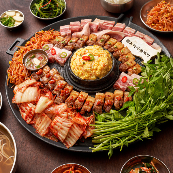 듀록흑돼지삼겹살+꽃목살 한 판